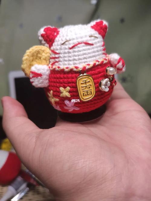 招财猫钩针车载摆件附图解_钩针_招财猫_车载摆件_钩针招财猫_兴趣