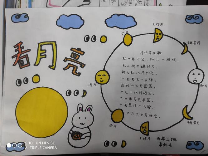 绘制观察月相的小报