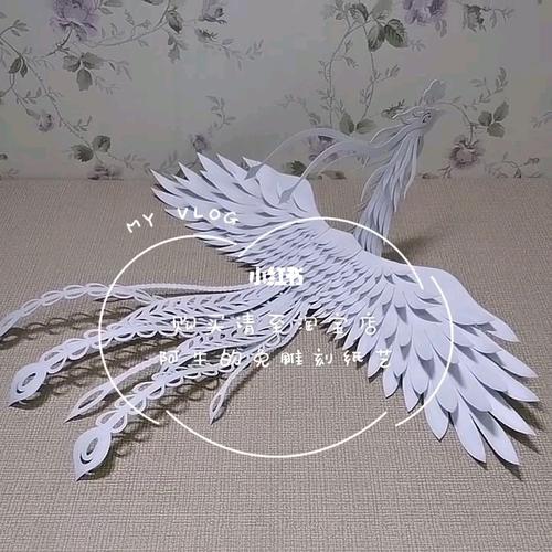 立体纸艺手工凤凰作品剪纸教学材料_松江苑攻略_剪纸