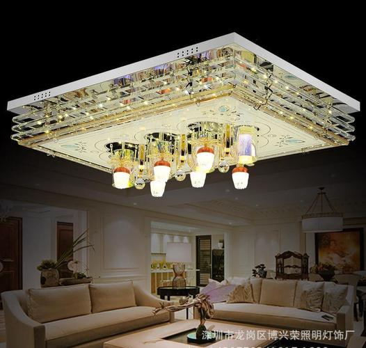 现代led吸顶灯饰 新款水晶灯长形客厅灯卧室灯餐厅灯饰灯具批发
