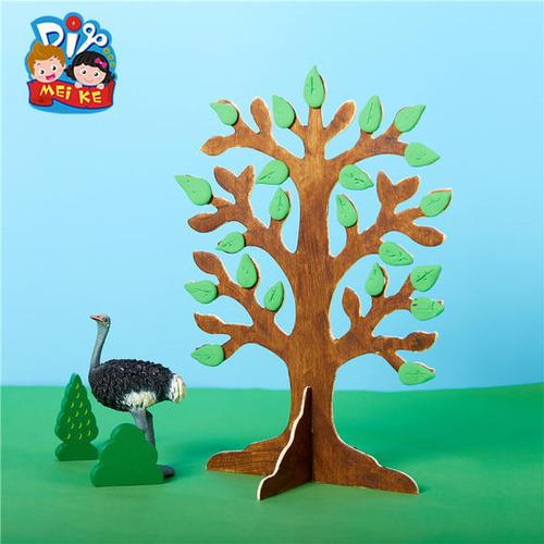 地球日手工制作diy幼儿园3d立体大树贴画四季之树儿童