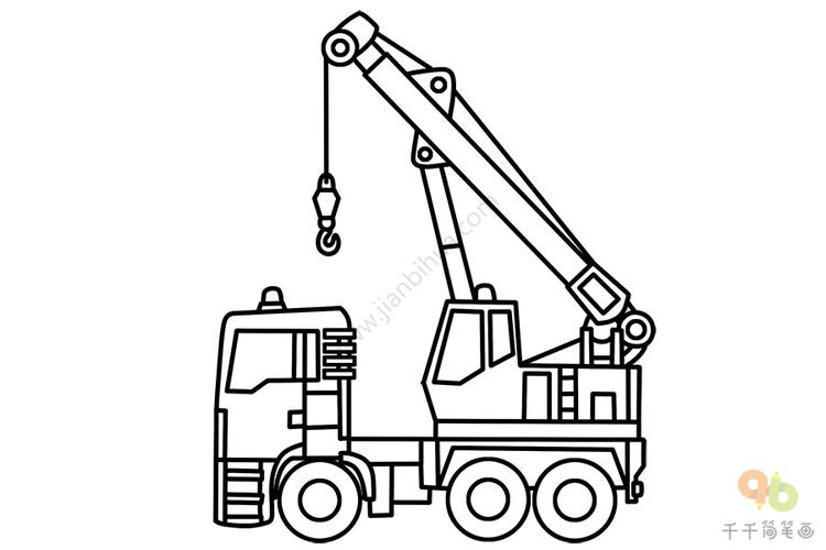 吊车简笔画教程工程车简笔画