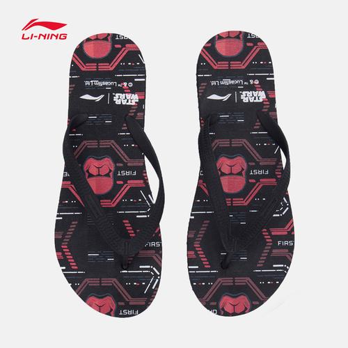 李宁拖鞋男鞋新款星球大战联名款防滑轻便运动沙滩人字拖视频