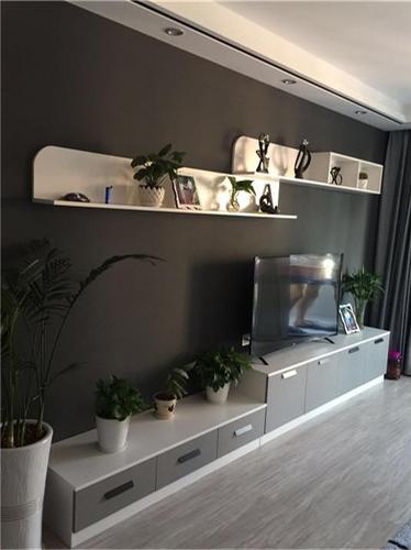 (手机实拍)29款刚完工的客厅电视柜,让电视背景墙更加