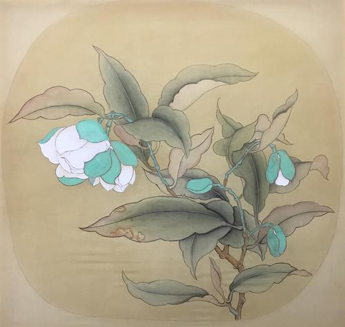 【教案】宋花鸟小品《夜合花图》的染色步骤