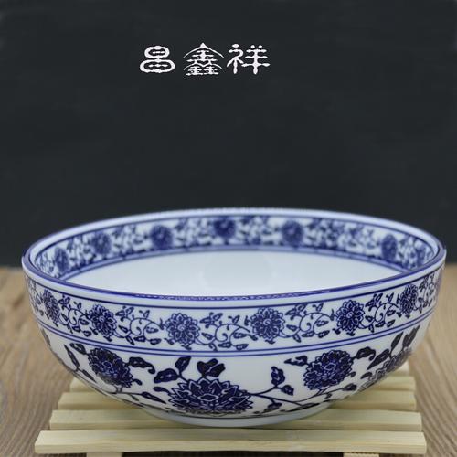 酒店餐具青花瓷大号汤碗陶瓷家用大碗水煮鱼酸菜鱼盆汤盆面碗商用 拓