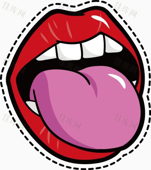 卡通嘴巴舌头素材
