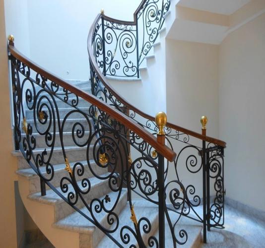 厂家定做楼梯铁艺扶手护栏铁艺楼梯室内扶手铁艺栏杆护栏