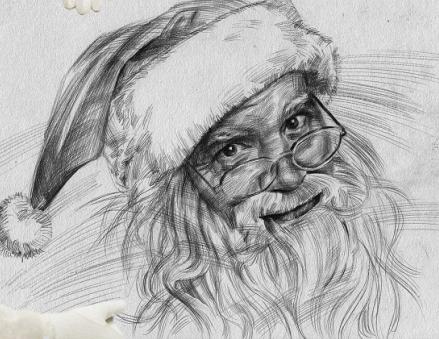 圣诞节素描图片