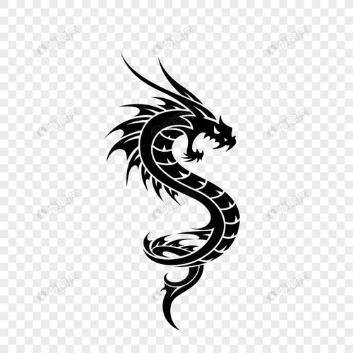 手绘/卡通元素 线描龙纹.