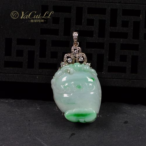 雅翠玲珑(yacuill) 翡翠吊坠男女士天然a货玉石挂件玉坠礼物附证书