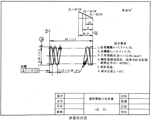 圆柱螺旋弹簧的画法