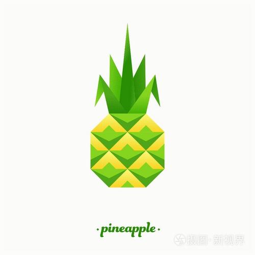 抽象平的菠萝独立创意设计水果