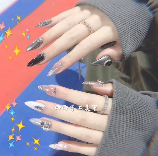 西西手工美甲定制甲片假指甲成品贴片长款美甲小红书穿戴光疗甲贴