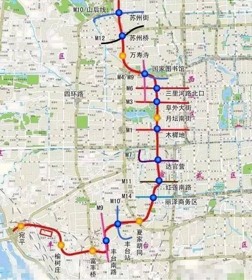 此外,北京今年在建的地铁线有 ▼▼▼ 西苑—万泉河—苏州街—苏州桥