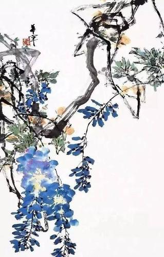 国画大师笔下的紫藤花—灿若云霞,紫气东来