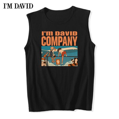 i"m david/夏季背心男潮牌纯棉无袖t恤宽松篮球跨栏运动外穿坎肩