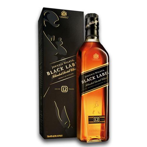 进口洋酒 尊尼获加黑牌苏格兰威士忌黑方johnniewalker烈酒送杯子商品