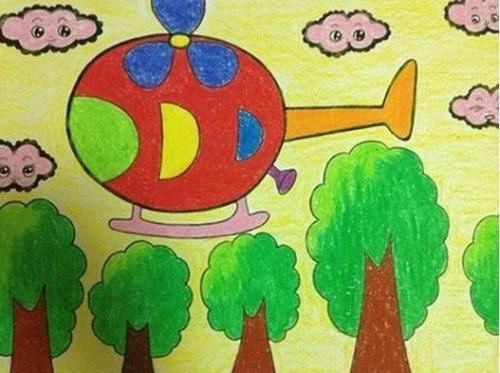 幼儿画画入门简笔画飞机 3.