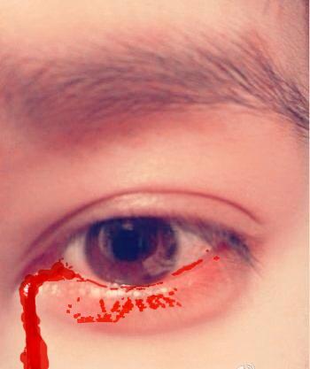 ps做出眼睛流血的效果谢谢.