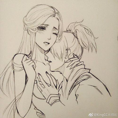 露娜和昭君简笔画