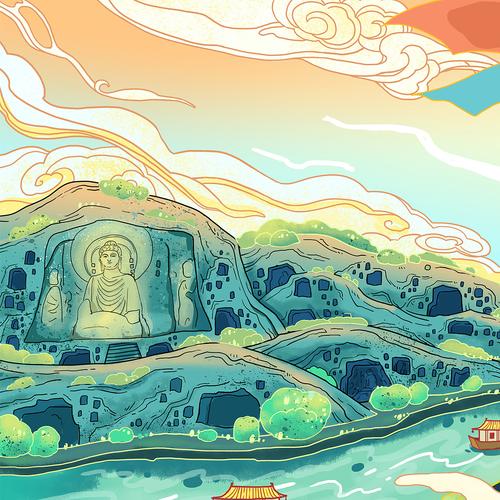 龙门古街开城海报插图|插画|商业插画|斯妤brittany - 原创作品