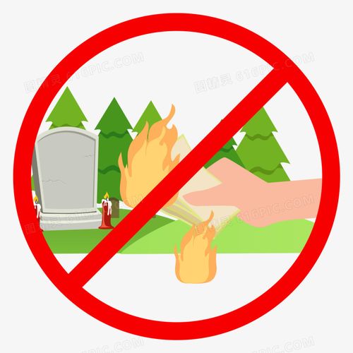 禁烧香烧纸森林防火矢量图标元素