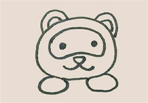 小熊猫简笔画彩色步骤