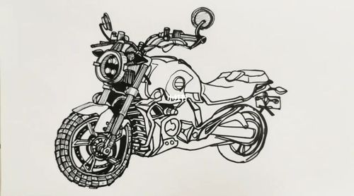 摩托车/写生/线描速写/黑白装饰画_速写_摩托车_装饰画_写生_线描