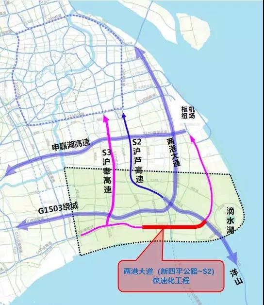 西起规划s3沪奉高速,北至s32申嘉湖高速,全长约50.8km.