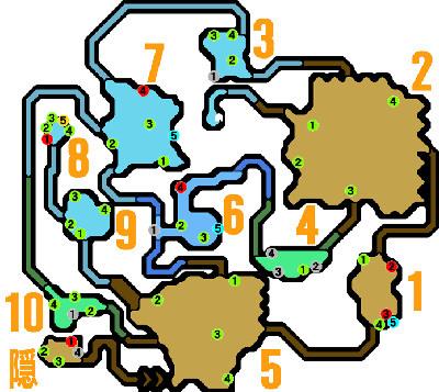 《怪物猎人2g》沙漠地图及采集资料