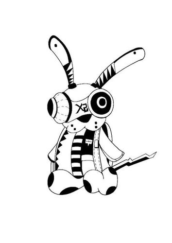 朋克机器人简笔画