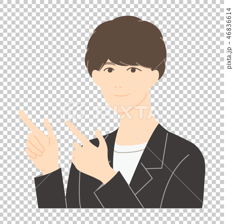 插图素材: 指向手指的一个人