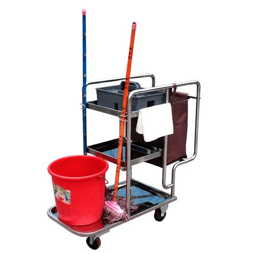 多功能客房清洁车包邮 宾馆手推车 保洁车 酒店不锈钢清洁车 加厚