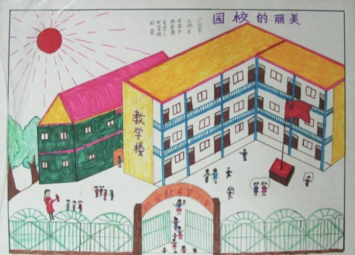 留给母校的记忆一画画校园一角