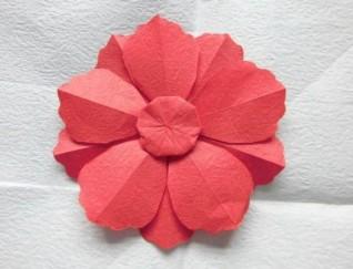 新年折纸花大全 图解-以假乱真的牡丹花