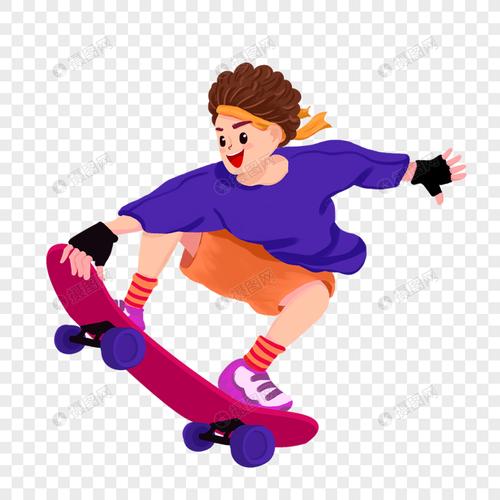 滑滑板的青年