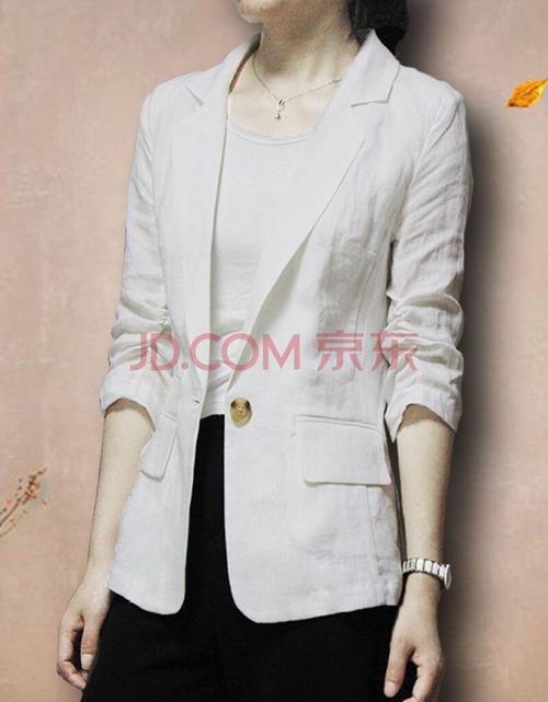 棉麻小西装外套2020夏季新款薄款亚麻西服七分袖女士大码休闲春秋