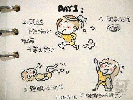 我伟大的!健身计划~(别走!说的就是你!)#天天画# @趣画画