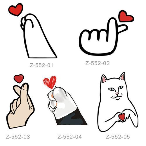 车贴手势反光装饰流行示爱贴纸新示爱汽车爱心汽车车标