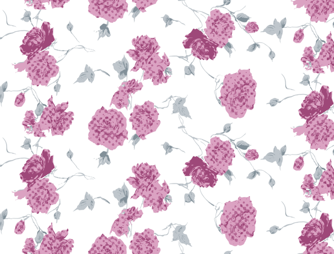 植物玫瑰花卉矢量图服装纺织面料数码印花花型素材