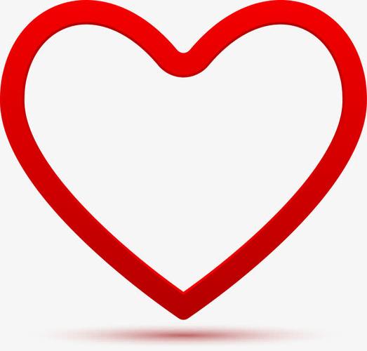 红色线条爱心边框