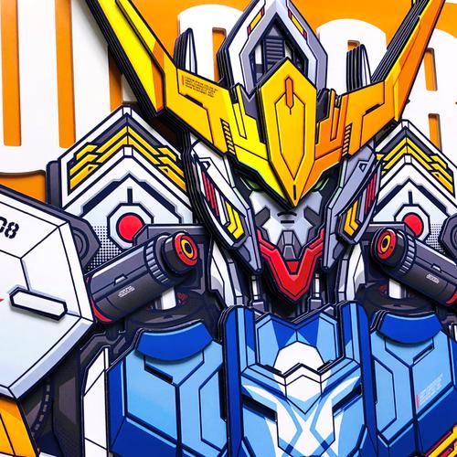 高达巴巴托斯立体画客厅玄关装饰画铁华团工艺手工版画