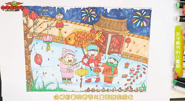 关于春节的儿童画
