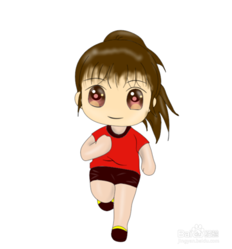 简笔画--q版跑步中的女孩画法