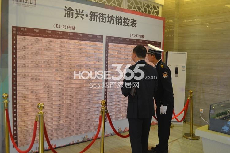 渝兴新街坊售楼处销控表实景图(2014.4.27)