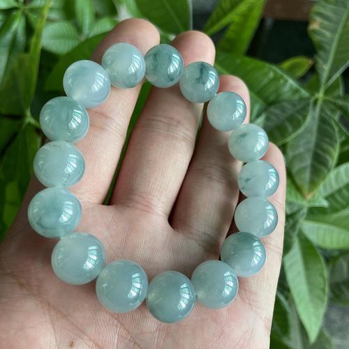 善诚翡翠天然翡翠货冰糯种小飘花大珠圆珠子玉石其他