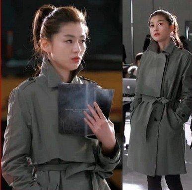 韩国采购2017秋季新款韩版修身千颂伊全智贤明星同款风衣女外套