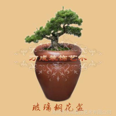 供应玻璃钢龙缸花盆 景观花盆定做 发财树花盆 hp03071405