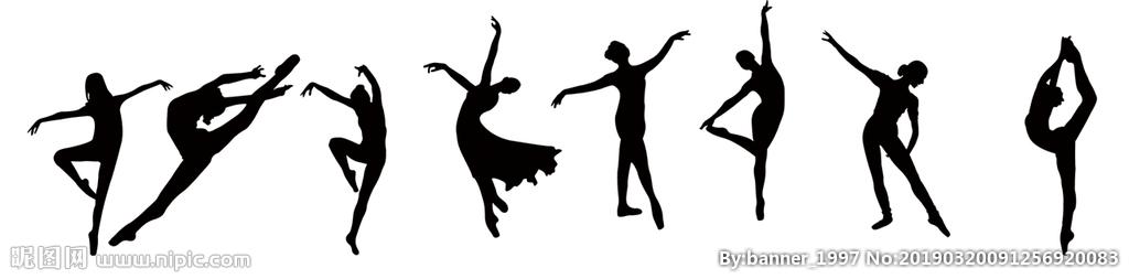 黑色剪影形体舞姿人物图设计图__海报设计_广告设计